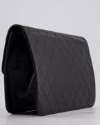 Chanel Vintage Black Medium Single Flap Bag in Lambskin Leather with 24K Gold Hardware