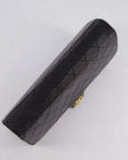 Chanel Vintage Black Medium Single Flap Bag in Lambskin Leather with 24K Gold Hardware