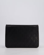 Chanel Vintage Black Medium Single Flap Bag in Lambskin Leather with 24K Gold Hardware