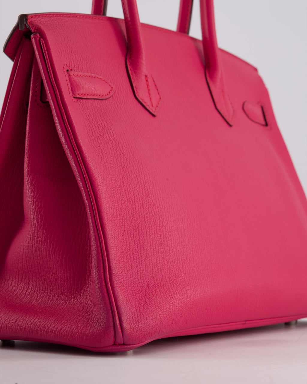 *HOT* Hermès Birkin Bag 30cm Retourne in Rose Shocking Chèvre Mysore Leather with Palladium Hardware