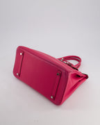 *HOT* Hermès Birkin Bag 30cm Retourne in Rose Shocking Chèvre Mysore Leather with Palladium Hardware
