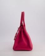 *HOT* Hermès Birkin Bag 30cm Retourne in Rose Shocking Chèvre Mysore Leather with Palladium Hardware