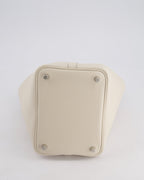 *HOT* Hermès Picotin Lock Bag 18cm in Craie Clemence Leather with Palladium Hardware
