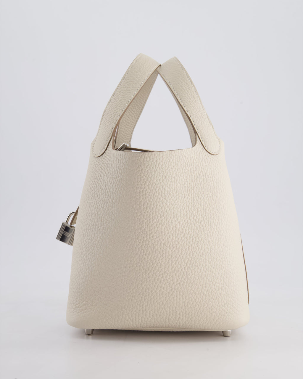 *HOT* Hermès Picotin Lock Bag 18cm in Craie Clemence Leather with Palladium Hardware