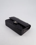 Chanel Black Medium Classic Double Flap Bag in Lambskin Leather with Silver Hardware