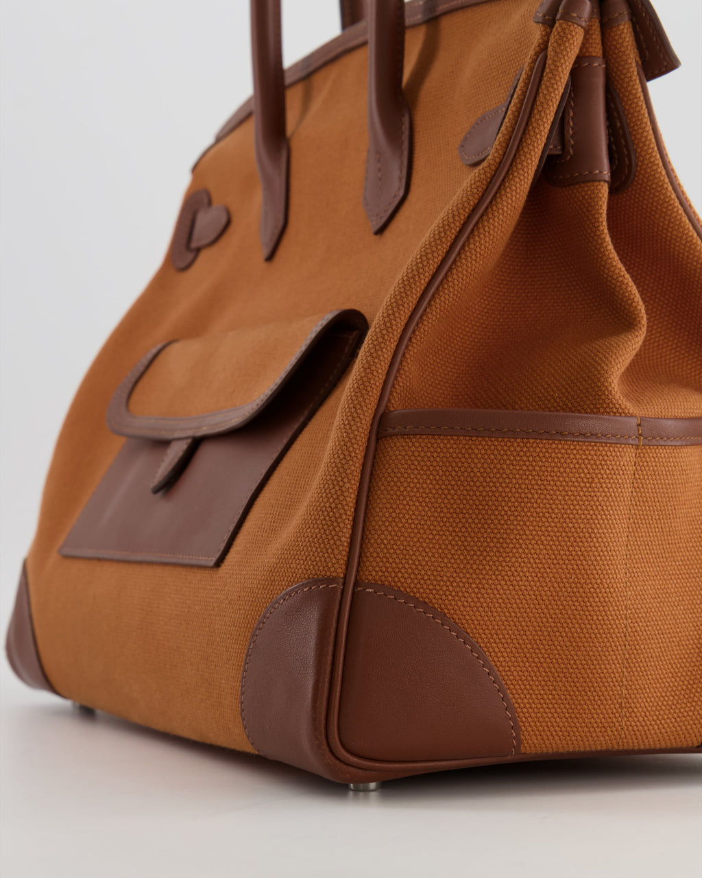 *RARE* Hermès Birkin Cargo 35cm Bag in Marron d'Inde Canvas and Swift Leather with Palladium Hardware