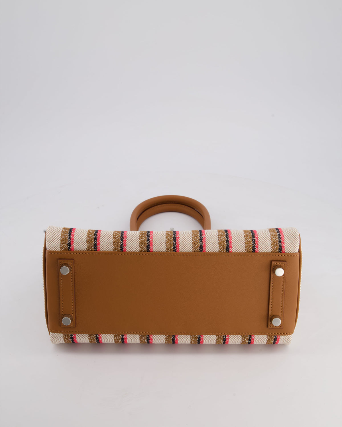 *SUPER HOT & NEW RELEASE* Hermès Birkin Shoulder Light 29cm Bag in Ecru, Beige, Rose Pop, Noir Broderie Couverture Rayure Toile H Canvas & Fauve Swift Leather with Palladium Hardware