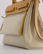 *FIRE PRICE* Hermès Herbag Zip Retourne 31 Bag in Ecru Toille H Canvas, Naturel Vache Hunter Leather with Palladium Hardware