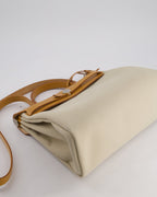 *FIRE PRICE* Hermès Herbag Zip Retourne 31 Bag in Ecru Toille H Canvas, Naturel Vache Hunter Leather with Palladium Hardware