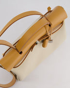 *FIRE PRICE* Hermès Herbag Zip Retourne 31 Bag in Ecru Toille H Canvas, Naturel Vache Hunter Leather with Palladium Hardware