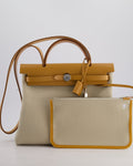 *FIRE PRICE* Hermès Herbag Zip Retourne 31 Bag in Ecru Toille H Canvas, Naturel Vache Hunter Leather with Palladium Hardware