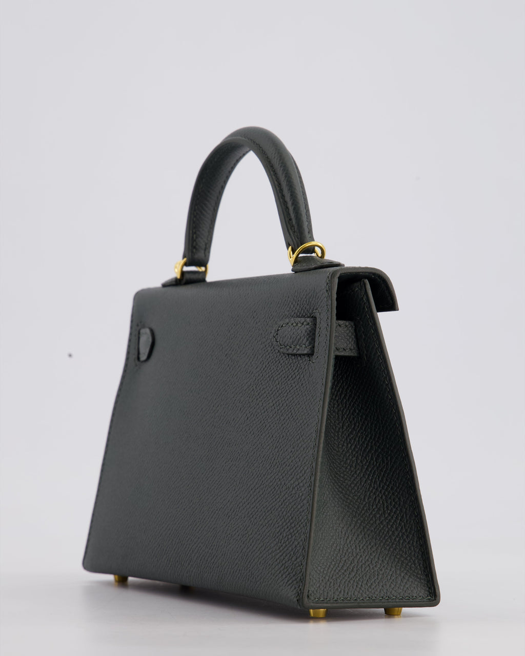 Hermès Mini Kelly II 20cm Bag In Vert Mangrove Epsom Leather with Gold Hardware