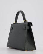 Hermès Mini Kelly II 20cm Bag In Vert Mangrove Epsom Leather with Gold Hardware