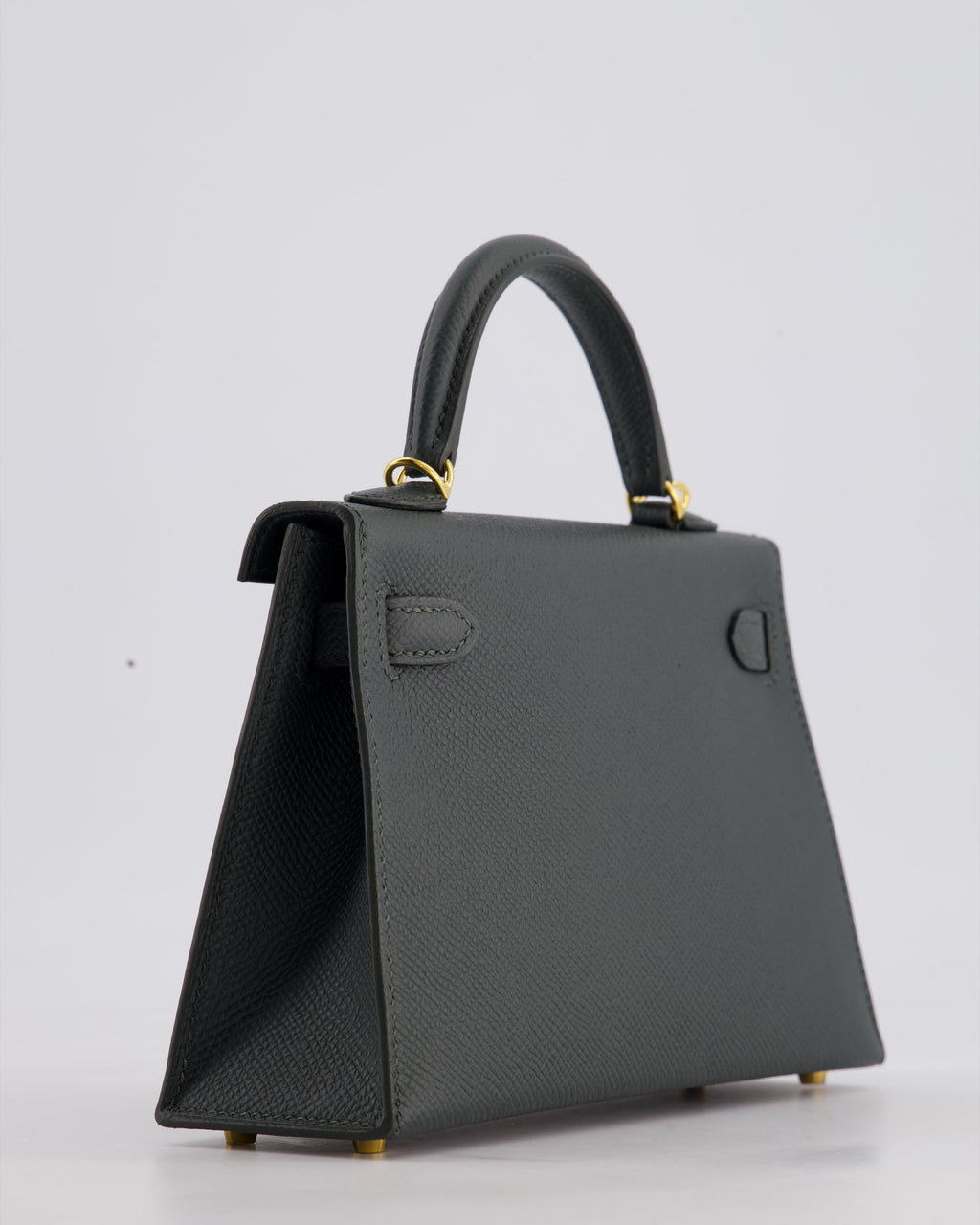 Hermès Mini Kelly II 20cm Bag In Vert Mangrove Epsom Leather with Gold Hardware