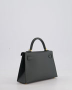 Hermès Mini Kelly II 20cm Bag In Vert Mangrove Epsom Leather with Gold Hardware