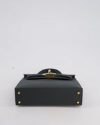 Hermès Mini Kelly II 20cm Bag In Vert Mangrove Epsom Leather with Gold Hardware