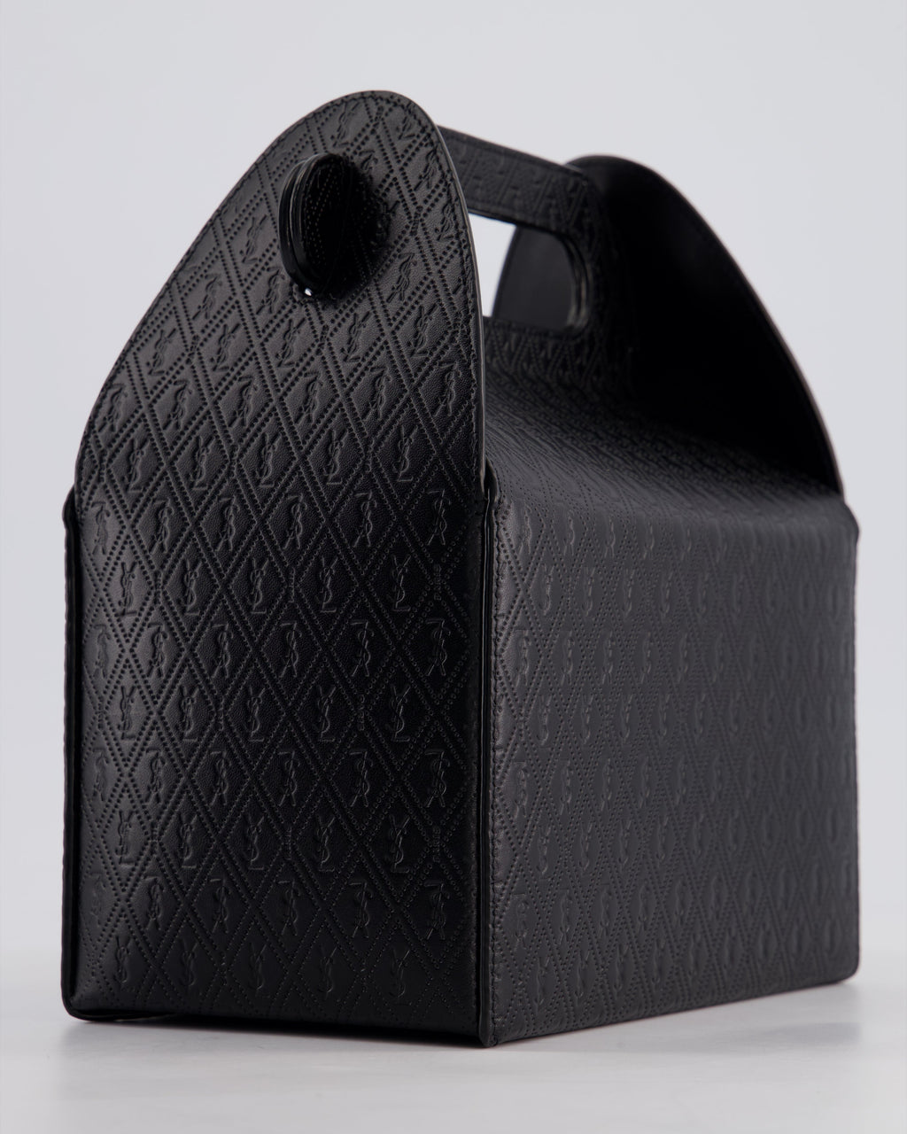 Saint Laurent Black Take-Away Box Bag in Calfskin Leather with Silver Hardware RRP £1,350