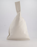 Bottega Veneta Large White Calfskin Leather Knot Clutch Bag