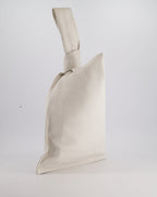 Bottega Veneta Large White Calfskin Leather Knot Clutch Bag