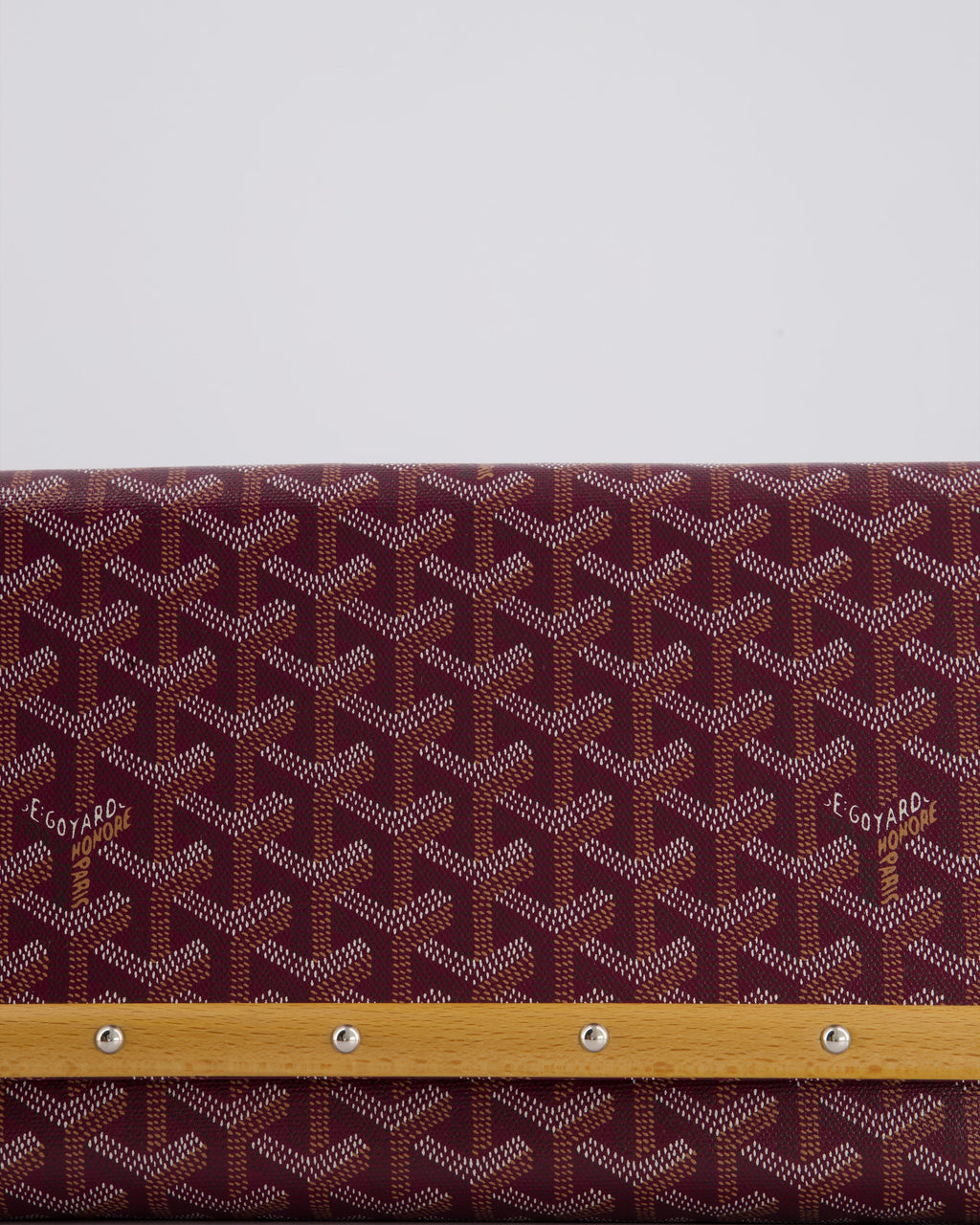 Goyard Burgundy Monte Carlo Canvas Clutch Bag with Silver Hardware