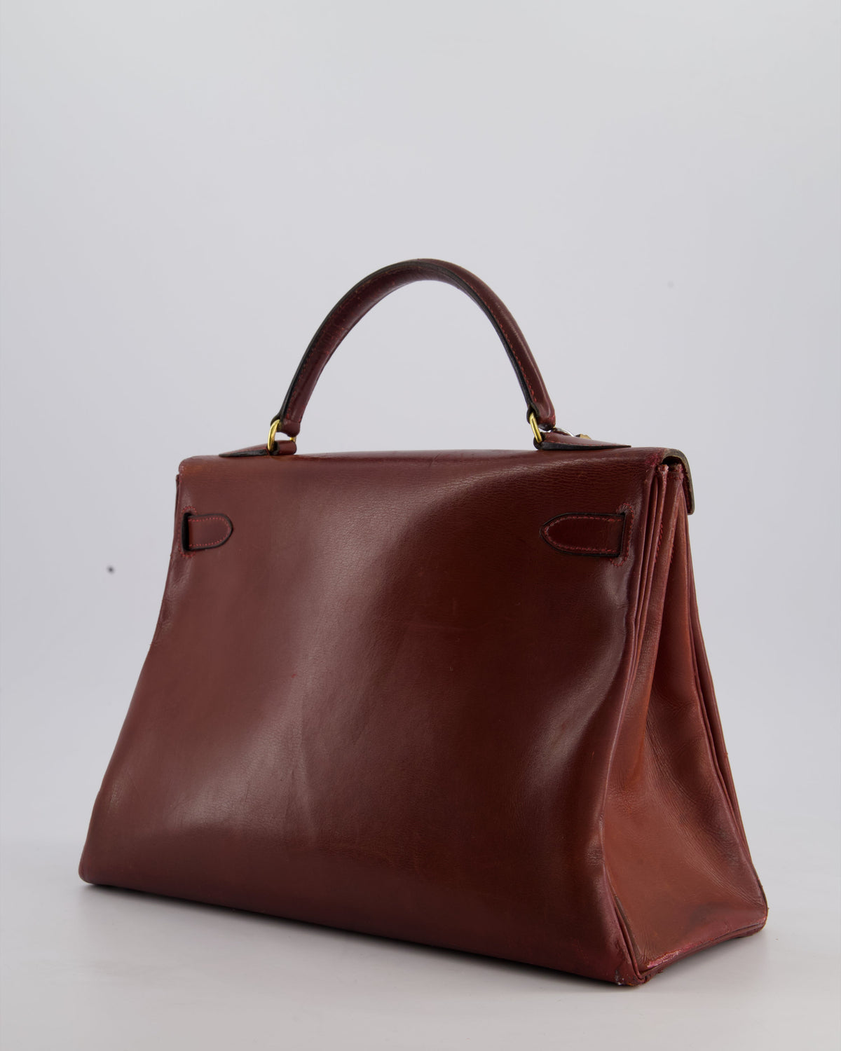 *FIRE PRICE* Hermès Vintage Kelly 32cm Bag in Rouge H Box Leather with Gold Hardware
