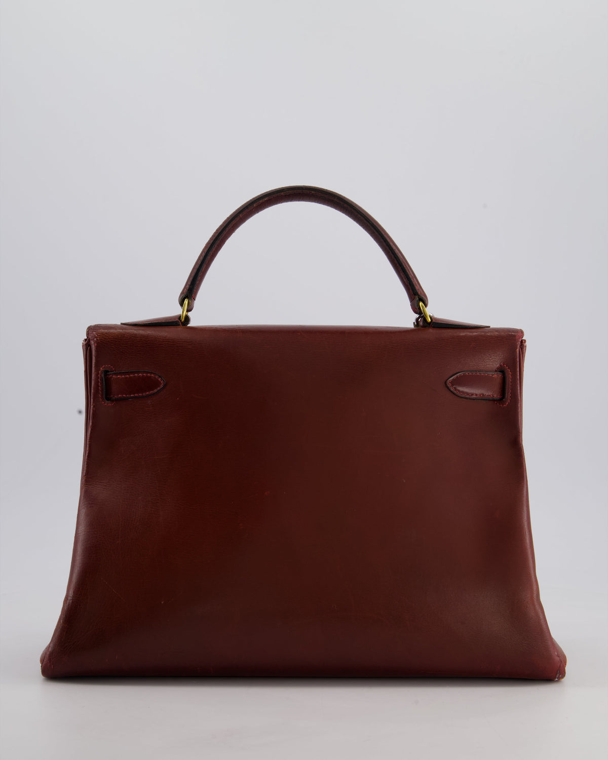 *FIRE PRICE* Hermès Vintage Kelly 32cm Bag in Rouge H Box Leather with Gold Hardware