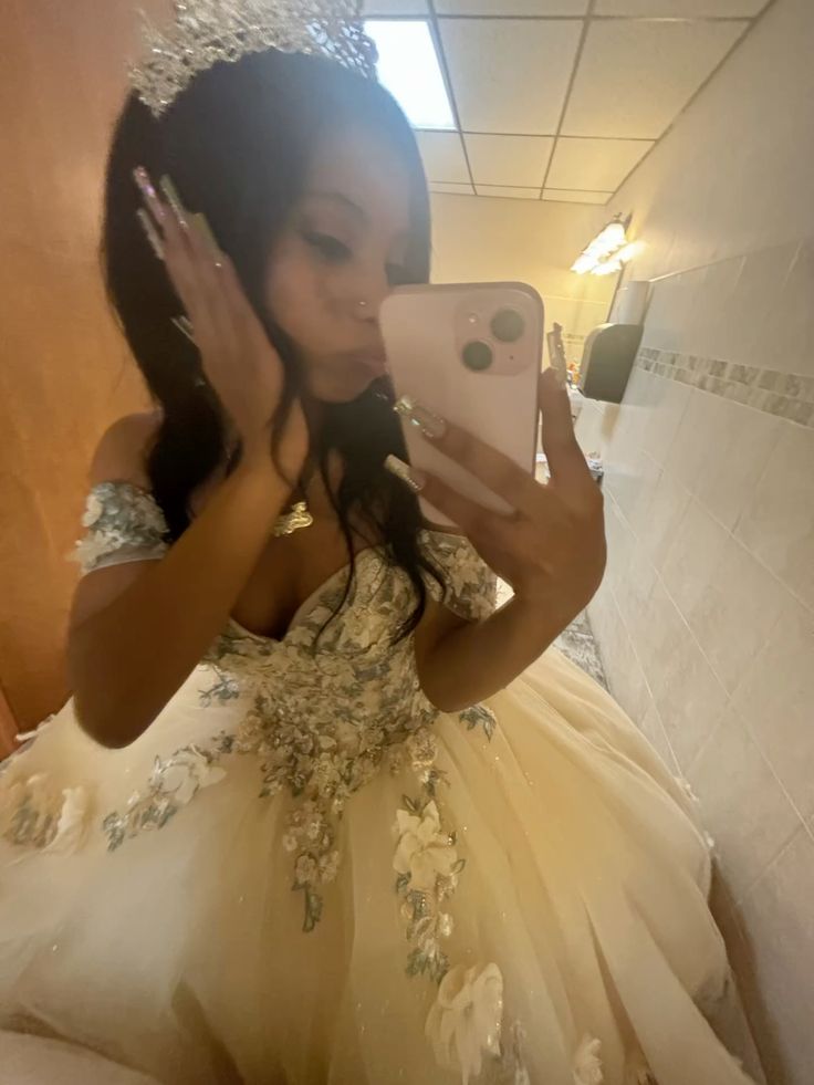 Princess Champagne Gold Off-the-Shoulder Tulle Ball Gown Evening Dress Sweet 16 Dress cc5183