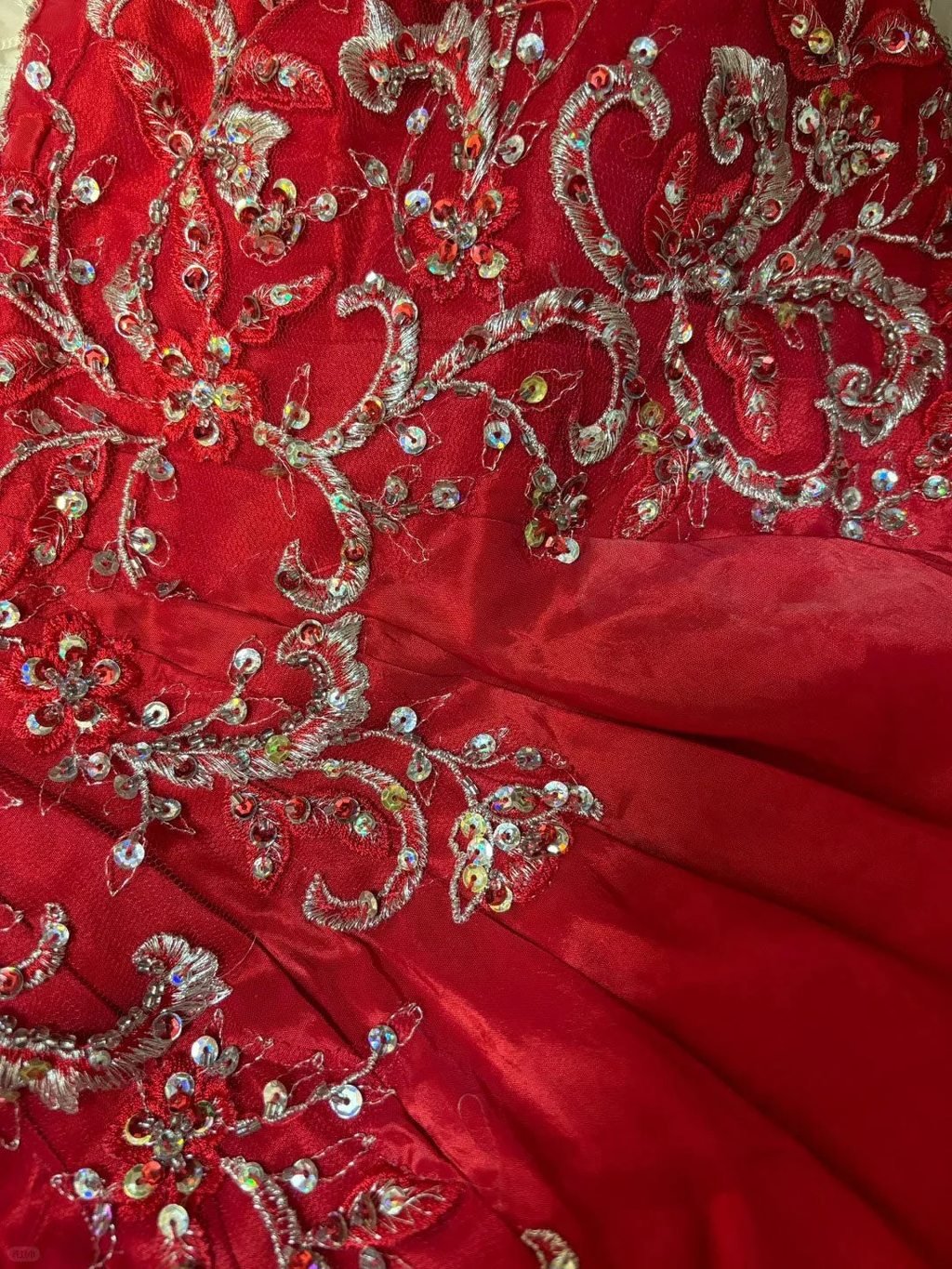 Elegant Sweetheart Neck Red Satin Sequin Prom Dresses With Appliques, Formal Long Mermaid Evening Dresses SP1601