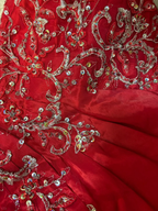 Elegant Sweetheart Neck Red Satin Sequin Prom Dresses With Appliques, Formal Long Mermaid Evening Dresses SP1601