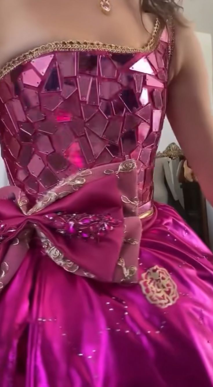 Sweet One Shoulder Hot Pink Sequin Satin Long Party Dress Birthday Prom Dresses SP1184