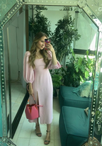 Pink Custom Made Evening Gown Long Prom Dress