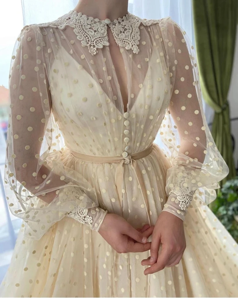 Fashion Prom Dresses Lace Appliques Long Sleeves Evening Gowns A Line Formal Long Special Occasion Party dress