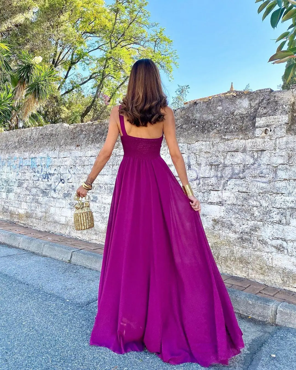 Sexy One Shoulder Evening Gowns Women s Sleeveless Pleated Party Prom Dress Floor Length Side Slit Special Occasion Gown