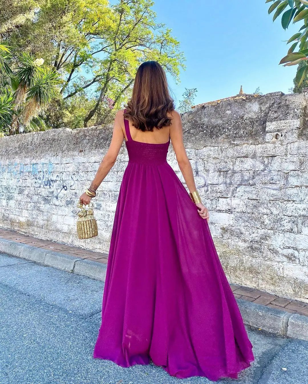 Sexy One Shoulder Evening Gowns Women s Sleeveless Pleated Party Prom Dress Floor Length Side Slit Special Occasion Gown