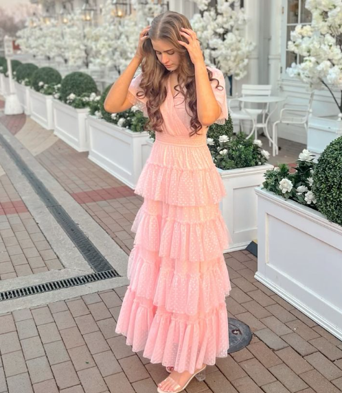 pink prom dress long evening formal gown