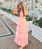 pink prom dress long evening formal gown