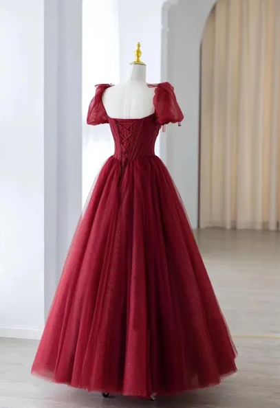 Burgundy evening dresses long elegant evening gown for women