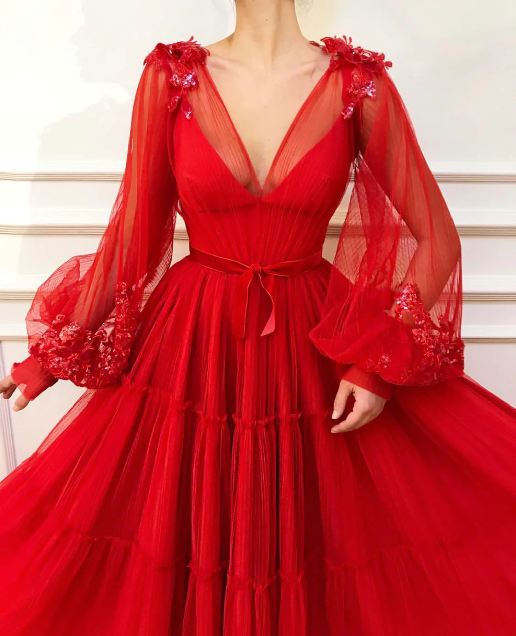 Red Long prom dress Evening Gown Party Dress