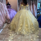 Ball Gown Quinceanera Dresses with Cape 3D Flower Princess Dresses Prom Gown