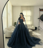 A line Embroidery Sequins Beaded Cocktail Ball gown Evenning Dress Formal Occasion Party for Women