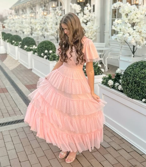 pink prom dress long evening formal gown