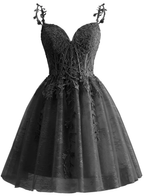 Spaghetti Strap Lace Homecoming Dresses for Teens 2024 Tulle Short Prom Dress Cocktail Gowns