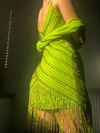 Gorgeous Green Chiffon Beaded Sheath Short Cocktail Dress Formal Graduation Homecoming Dress Y9114