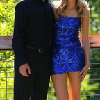 Gorgeous Spaghetti Straps Royal Blue Sheath Short Cocktail Dress Homecoming Dress Y9278