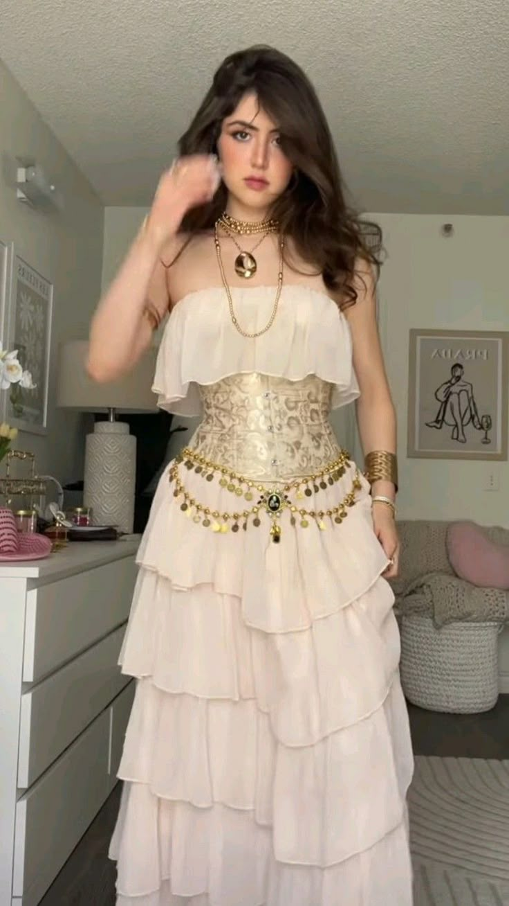 Pretty Strapless Light Pink Chiffon Layered Long Prom Dress Evening Dress Gown