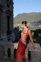 Pretty Spaghetti Straps Tulle Pleated Beaded Mermaid Prom Dress Formal Party Gown