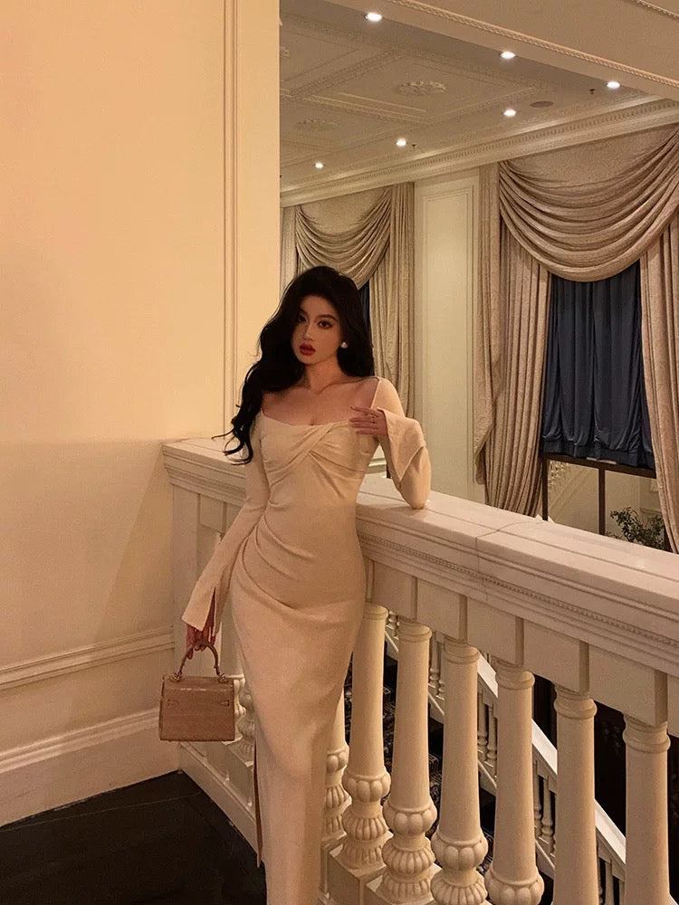 Sexy French Sheath Square Neckline White Prom Dresses Birthday Outfits Evening Gown