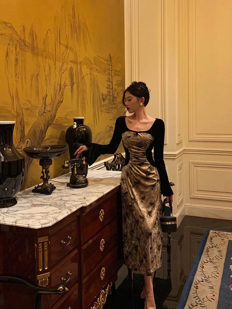 Sexy French A Line Square Neckline Velvet Black Prom Dresses Birthday Outfits Evening Gown