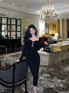 Classy Sheath Black Prom Dresses Birthday Outfits Evening Gown