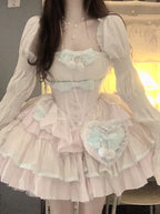 Cute Ball Gown Square Neckline Pink Satin Short Birthday Dresses Birthday Outfits